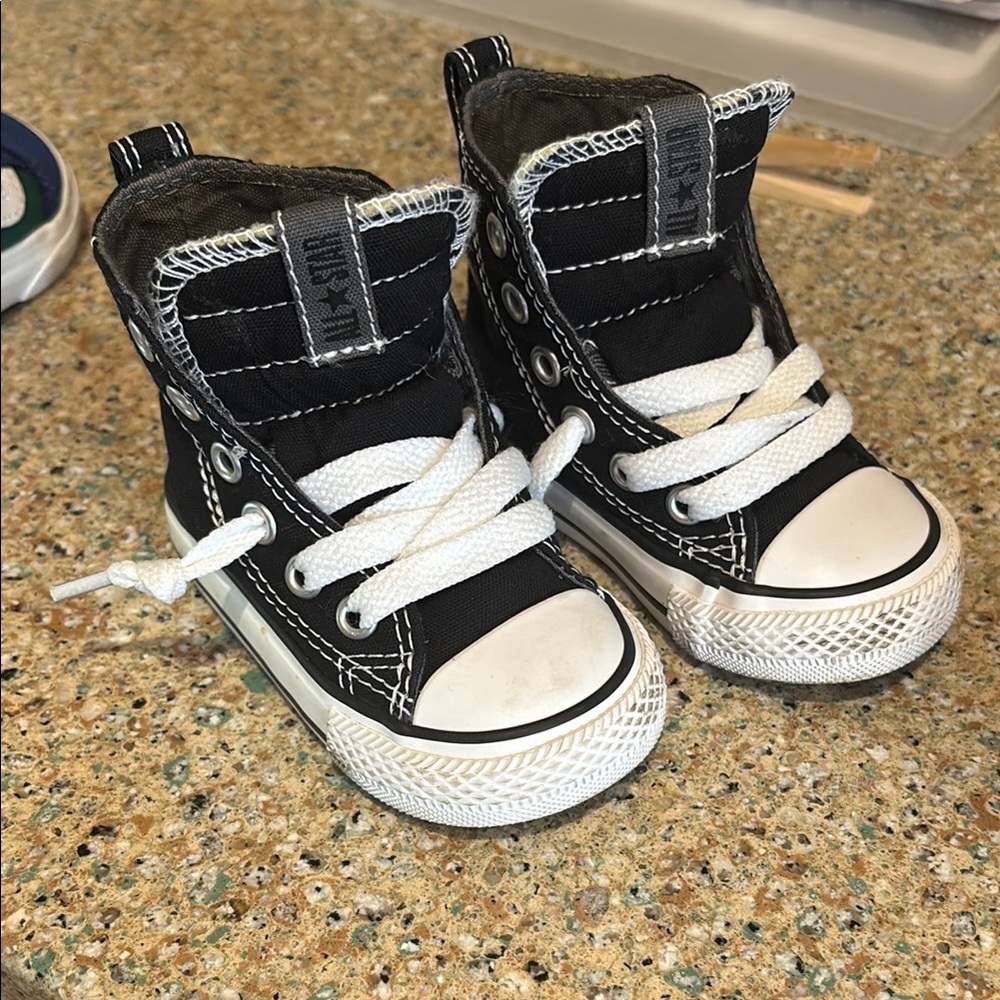 Classic Black Kids High-Top Sneakers